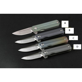 D2 Blade Little Commander Drop Point Blade Folding Pocket Outdoor EDC Knife with Titanium Handle UD405252